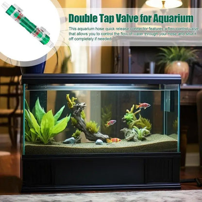 Aquarium Filter Water Valve Hose 12/16mm FlowControl Double Tap Quick Release Connector Fish Tank Hose Pipe Filter Valve