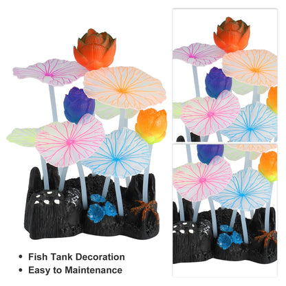 UXCELL Luminous Mushroom Plants Glowing Coral Plastic Artificial Aquarium Fluorescence Deco Ornament Fish Tank Accessories