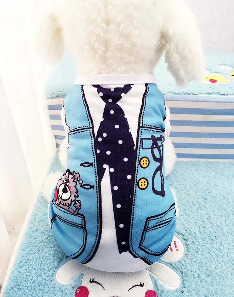 Wholesale Small Pet Dog Clothes Vest Down Jacket Cartoon Cute Chihuahua Tshirt Puppy Yorkshire Terrier Puppy Bulldog Ropa Perro