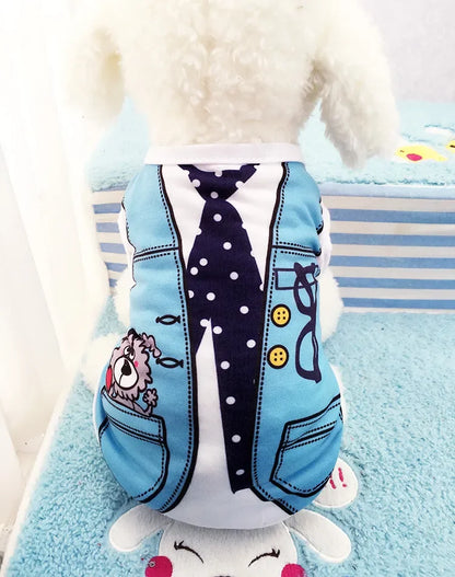Wholesale Small Pet Dog Clothes Vest Down Jacket Cartoon Cute Chihuahua Tshirt Puppy Yorkshire Terrier Puppy Bulldog Ropa Perro