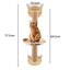 Wall Mounted Solid Wooden Cat Climbing Frame with Sisal Scratching Post Rope Ladder Double Jumping Platform Furniture