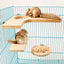 4 Pieces Hamster Wood Platform Set Wood Round Station Board L-shaped Round Hole Standing Platform Hamster Cage Accessories