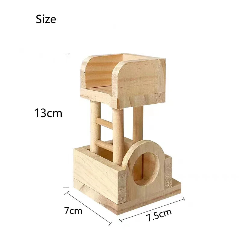 Hamster Natural Wooden House Hamster Climbing Toy Small Pet Toys for Hamster Squirrel Guinea Pig Rat Small Animals Accessories