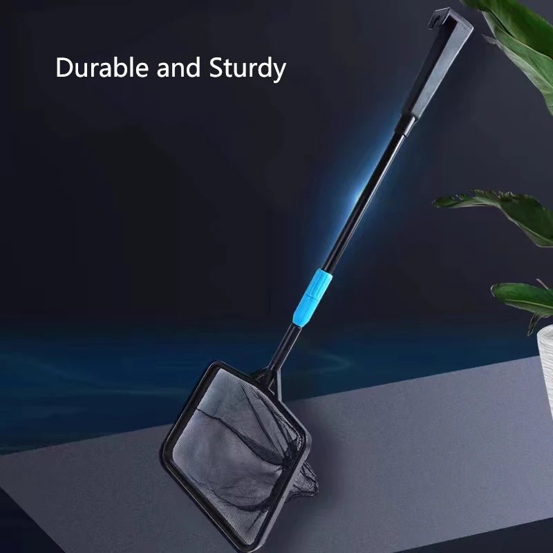 Extendable Long Handle Square Aquarium Fish Tank Fishing Net Landing Net for Catching Fish Shrimp Tank Clean Accessories New