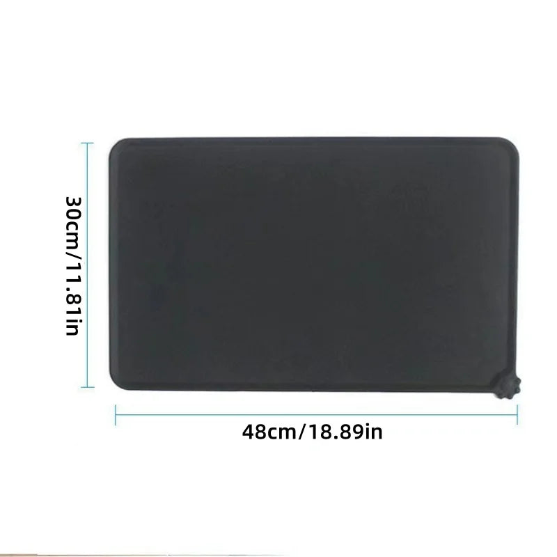 Cat Dog Food Mat For Pet Feeding Bowl Floors Waterproof Non Slip, Silicone Pet Bowl Mat - High-Lipped, Non-Stick, Waterproof Pad