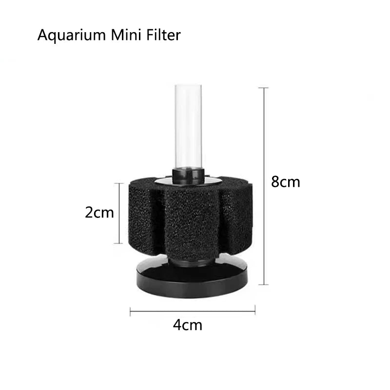Mini Aquarium Sponge Filter Fish Tank Shrimp Pond Air Pump Biochemical Sponge Filter Aquarium Filtration Filter BioSponge Filter