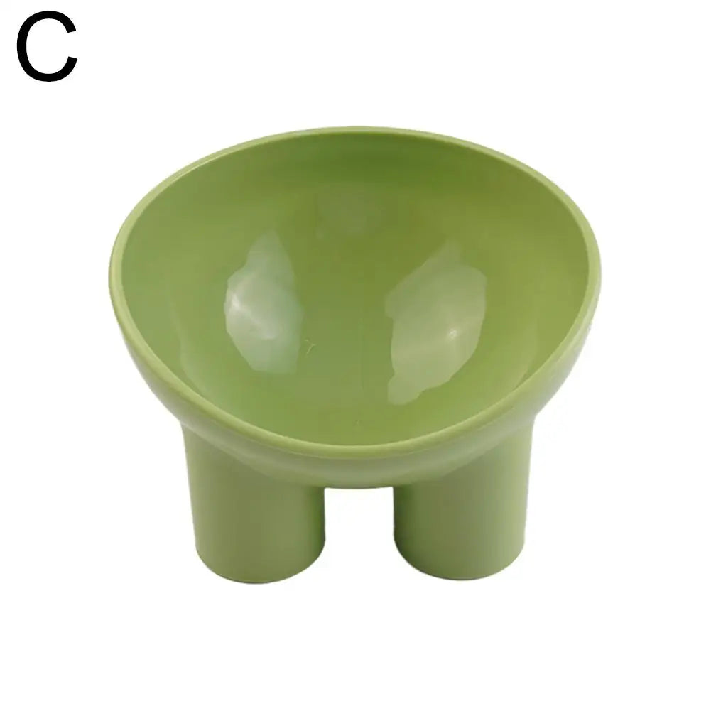 Pet Supplies Macaron Color Elephant Leg Bowl Neck Protection Oblique Mouth Cat Bowl Anti-tip Plastic Pet Bowl High-legged Cat Bo