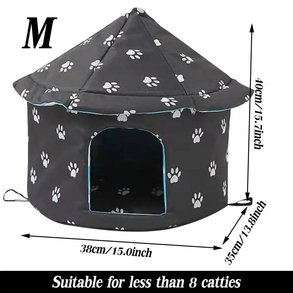 Cat House Dog Nest Waterproof Outdoor Winter Warm Pet Cave Insulated Outside Cat House Home Foldable and Washable Pet House
