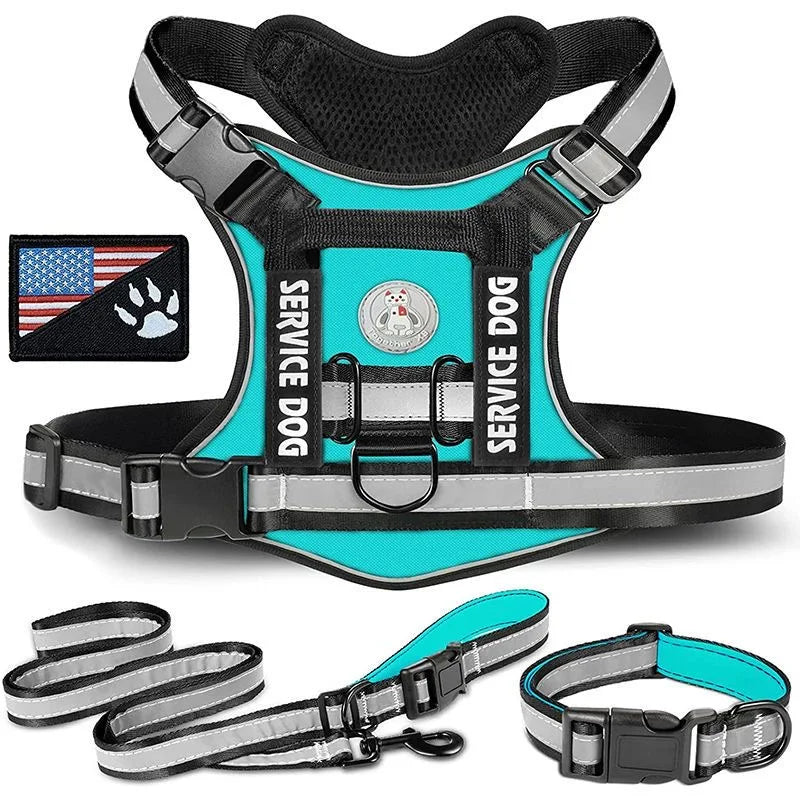 Doberman Dog Harness Collar Leash Set Walking Pet Vest Harnesses for Medium Large Dogs German Shepherd mascotas Chain Supplies