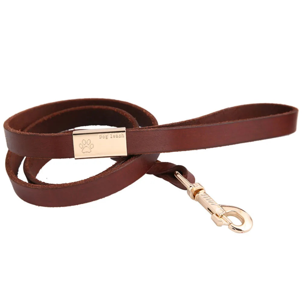 130cm Braided Leather Dog Leash Durable Dog Training Leash for Large Breed Dogs and Medium Small Dogs Walking Leash Brown Black