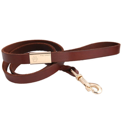130cm Braided Leather Dog Leash Durable Dog Training Leash for Large Breed Dogs and Medium Small Dogs Walking Leash Brown Black