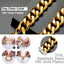 Gold Dog Chain Collar, Large Metal Dog, Medium Link Link, Small Steel, Cuban, Walking, Training