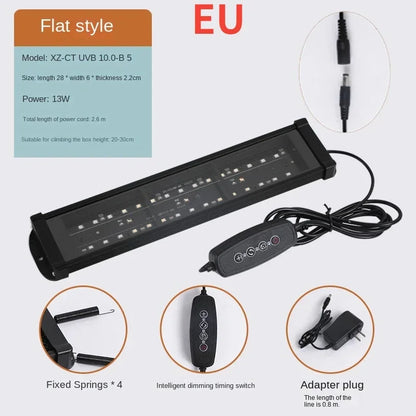 UVA+UVB Reptile Full Spectrum LED Light Turtle Lizard Snake Terrarium Sunbathe Heat Lamp 10.0 20.0 Sun Lamp Sunbathe Heat Lamp
