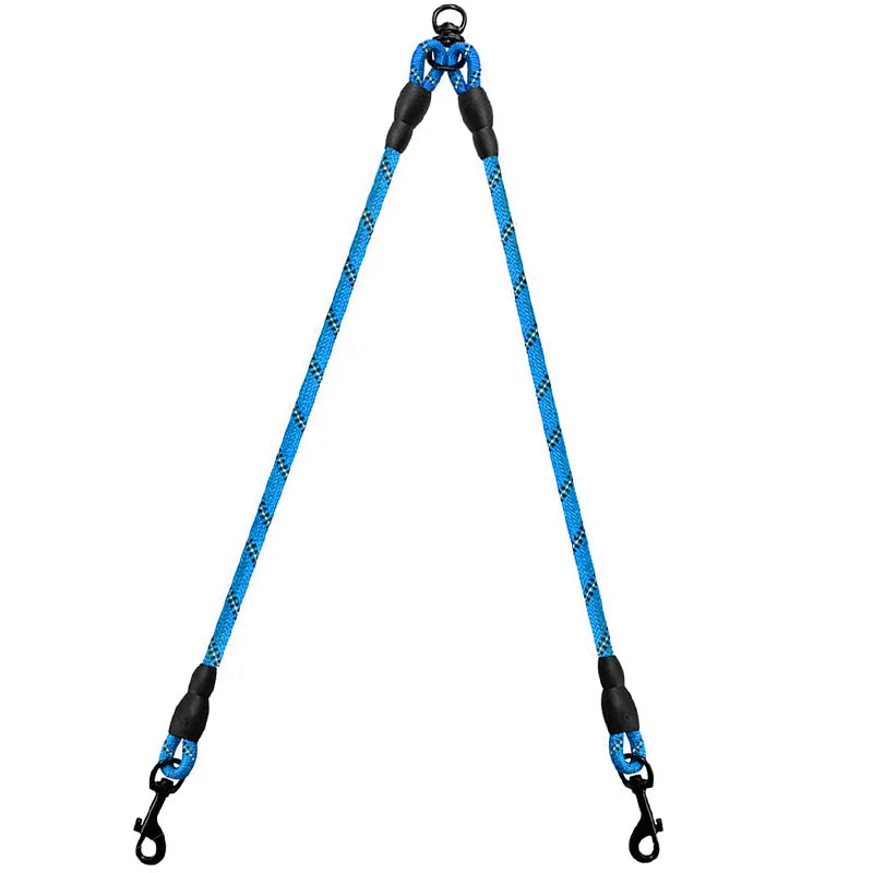 Dog Collars Reflective Dual Leash for 2 Dogs - No Tangle Walking Collar Supplies Nylon Pet Accessories