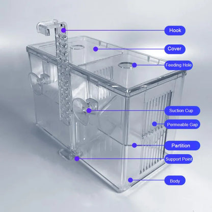 Aquarium Accessories Acrylic Fish Breeding Isolation Box Fish Tank Aquarium Breeder Double Guppies Hatching Incubator
