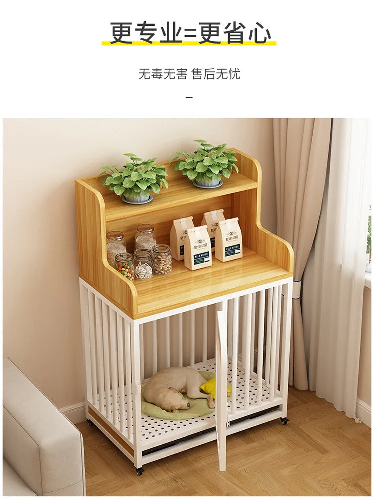 Dog cage household indoor with toilet pulley exquisite workmanship small medium and large dog cage reinforced kennel villa heigh