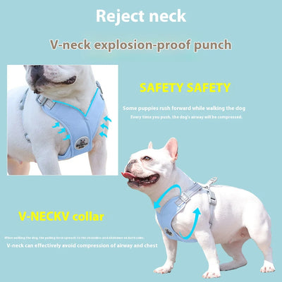 New breathable pet chest harness vest style reflective dog leash pet leash
