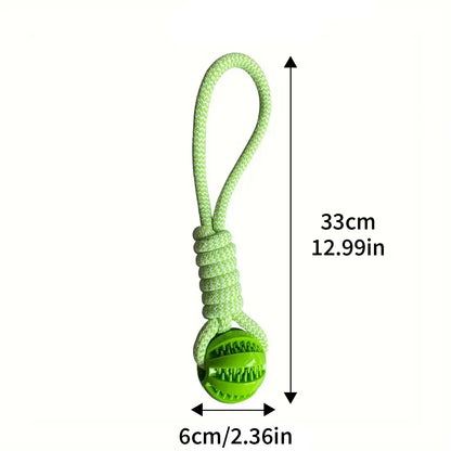 Durable Dog Rope Toys Ball on Rope, Tug of War Dog Toy Interactive Exercise Reward Toy for Medium Small Dogs,Rubber Dog Chew Toy