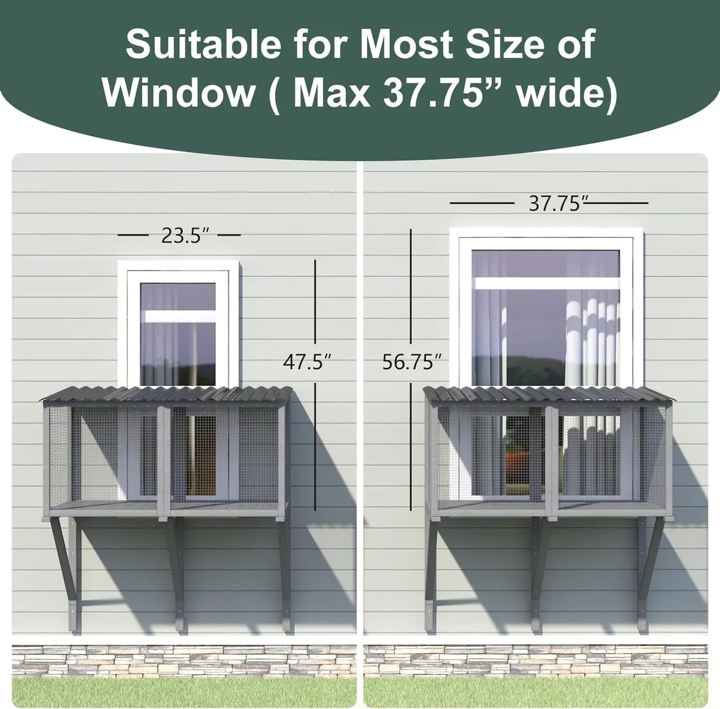 Wooden Pet House, Waterproof and Windproof, Universal for All Seasons, Multi-sized Windows, Wide View, Pet Cage