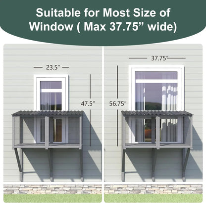 Wooden Pet House, Waterproof and Windproof, Universal for All Seasons, Multi-sized Windows, Wide View, Pet Cage
