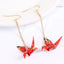 Kranich Earrings Origami Miniblings Bird Cranes Faltkunst Senbazuru Paper