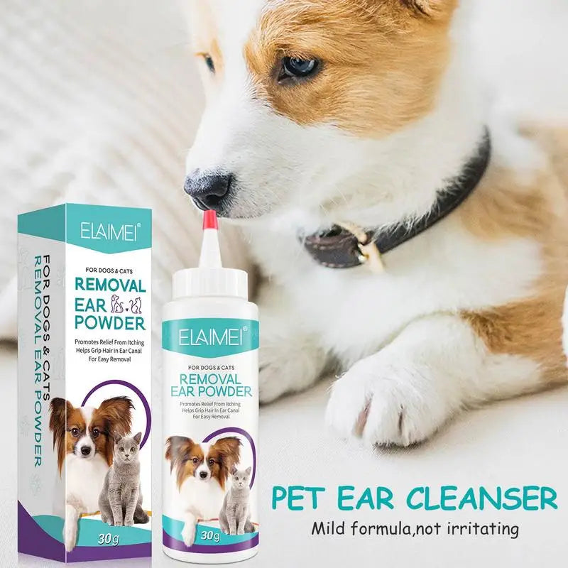 Dog Ear Powder Pet Ear Powder Painless Hair Removal Ear Cleaner Pet Health Care Pet Accessories For Dogs Easy to Remove Ear Hair