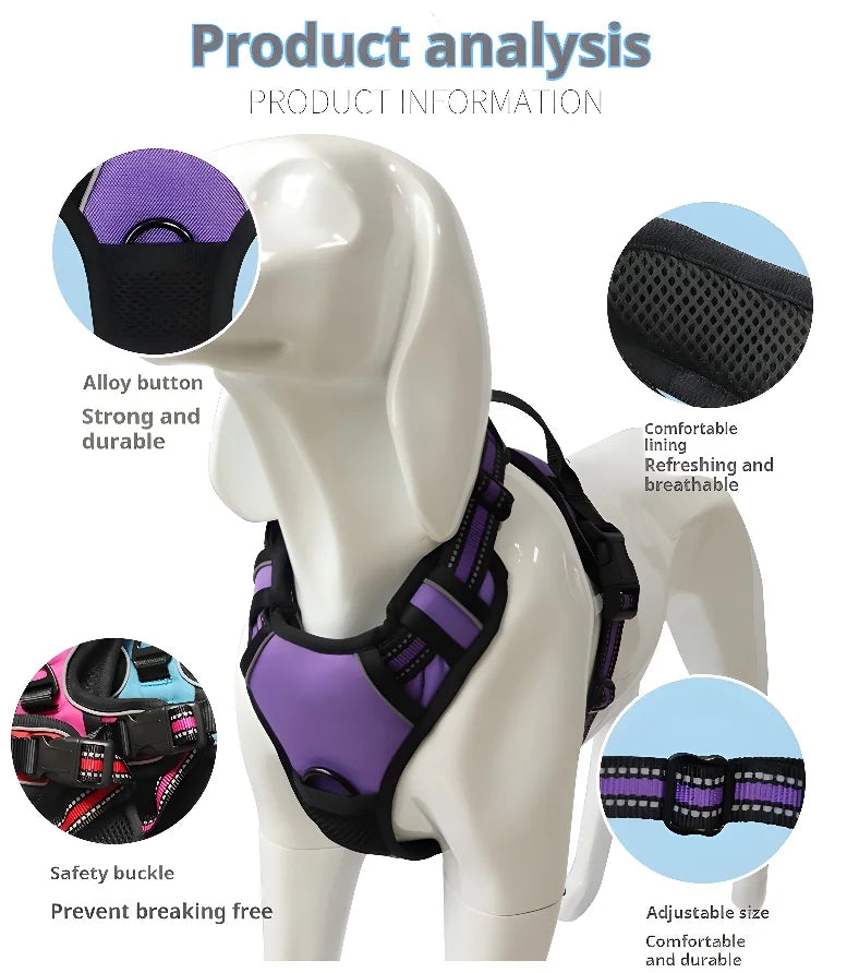 Pet Dog Harness Reflective Adjustable Breathable Vest Chest Strap for Small Medium Big Dogs Cats Collar Harness Dog Accessoires