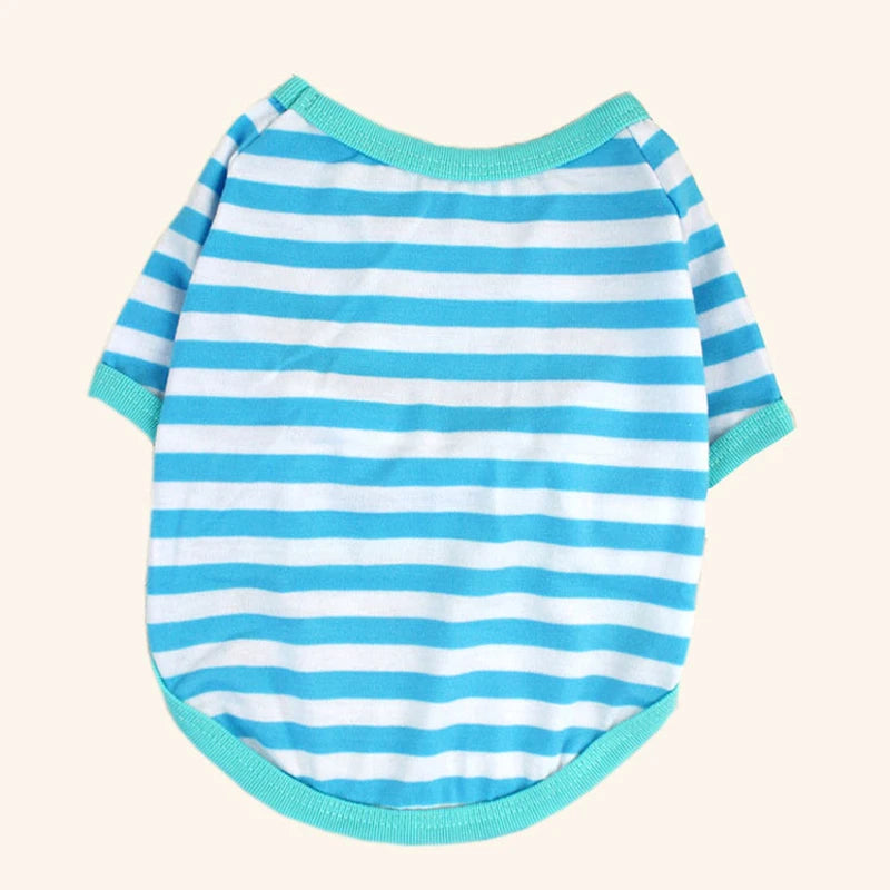 Stripe Dog T-shirt for Small Medium Dogs Cats Puppy Short Sleeve Cotton Shirt Pet Dog Summer Clothes French Bulldog Terrier