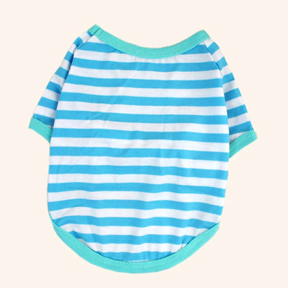 Stripe Dog T-shirt for Small Medium Dogs Cats Puppy Short Sleeve Cotton Shirt Pet Dog Summer Clothes French Bulldog Terrier
