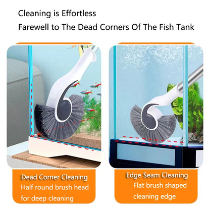 58/93/123cm Long Handle Durable Cleaning Brushes Plastic Aquarium Glass Algae Cleaner Removal Corner gap cleaning Tools for Home