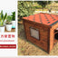 Large new solid wood kennel outdoor waterproof dog house with mat and cold-proof pet dog cage carbonized golden retriever woo