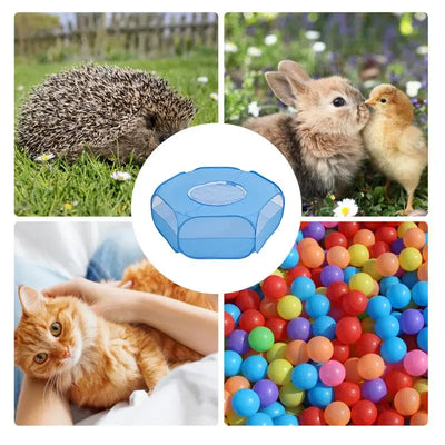 Portable Pet Tent Small Animal Pet Playpen Breathable Transparent Pet Tent With Zipper Top Cover Indoor Outdoor Foldable Cage