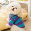 Velvet Warm Pet Cat Sweatshirts Chihuahua Half Sleeve Denim Collar Designer Striped Puppy Winter Clothes Soft Overalls for Yorks