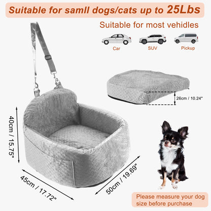 UXCELL Fashion Dog Car Seat Casual Solid Dog Beds Mats for Small Medium Dog Removable Safe Comfortable Travel Dog Supplies