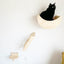 1Pc Wall Mounted Cat Hammock Ladder and Platform Moon Shaped Wooden Climbing Shelf Cats Furniture for Kitty Playing and Sleeping