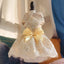 Floral Embroidered Lace Dog Dress for Small Dogs Luxury Design Dog Clothes Summer Bowknot Princess Dress Pet Apparel