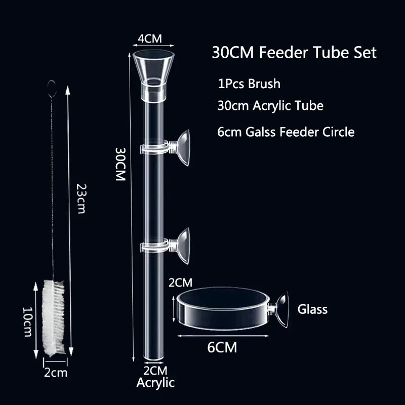 Acrylic Aquarium Feeder Tube Dish Transparent Fish Tank Shrimp Snail Shrimp Food Feeder Bowl Aquarium Feeding Accessories