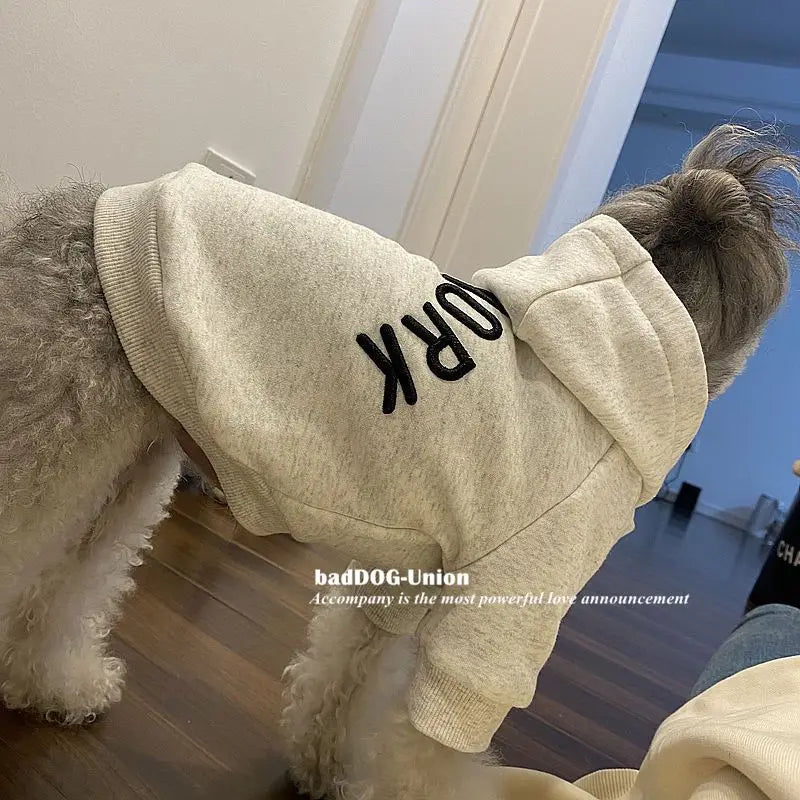 Letter Hoodie Pet Clothing Dogs Fashion Cotton Dog Clothes Costume Small French Bulldog Print Spring Autumn Gary Boy Mascotas