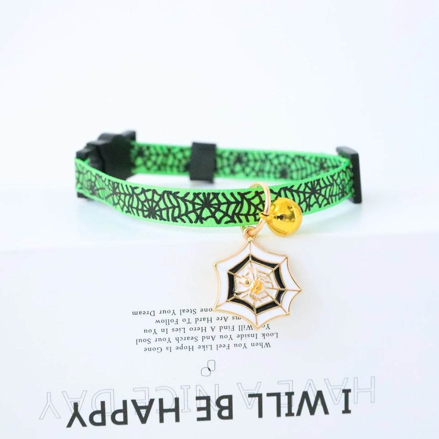 Funny Cosplay Collar Accessories for Dogs Scary Halloween Printing Ghost Pumpkin Pet Neck Wear Ring Bell Cartoon Cat Necklace