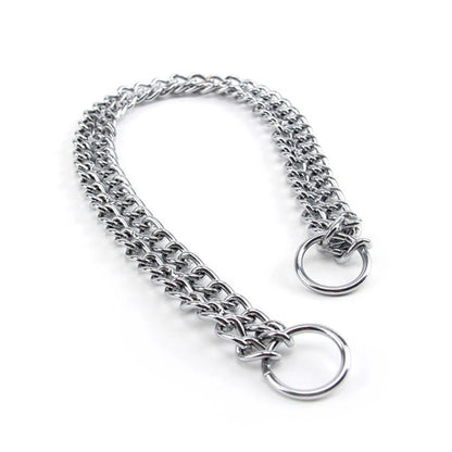 Chain Dog Training Choke Collar Adjustable Double Row Stainless Steel Chain Slip Collar Strong & Durable Dog Slip P Chain Collar