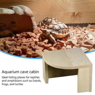 Aquarium Hideaway Cave Fish Tank Reptile Hiding Cave Wood Fish Breeding Cave Aquarium Decoration Habitat Decor Tank Ornaments