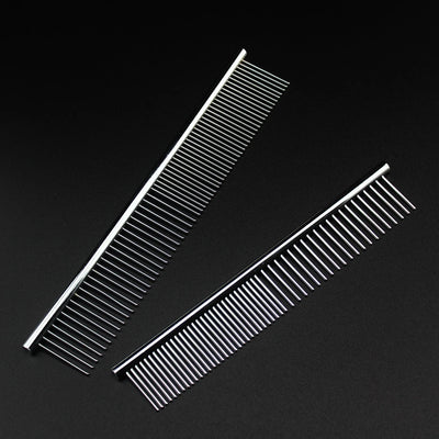 Stainless Steel Pet Grooming Comb Dog Comb Steel Comb Silver Cat Hair Removal Comb Double-sided Comb Pet Supplies Wholesale