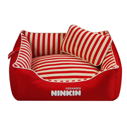 Wholesale Pet Nest Bite Resistant Yarn Canvas Kennel Dog Bed, Teddy Square Dog Bed All Seasons Cat Nest