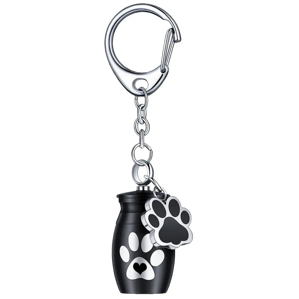 Pets Urn Keychain Paw Print Keyring Cremation Ashes Pendant Cat Cremation Jewelry Pendant Dog Paw Print Keepsake for Cats Dogs