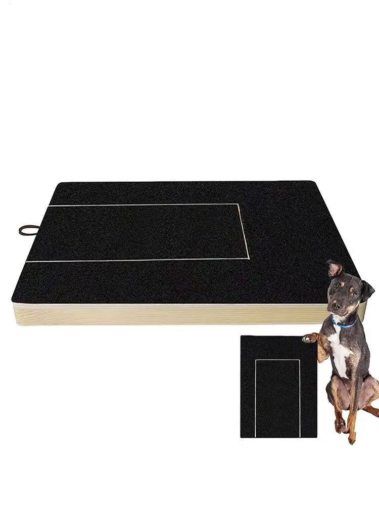 Dog Nail Scratch Board Adjustable Wooden Scratching Board with Built-in Treat Box Dog Nail File Board Self Scratcher Toy