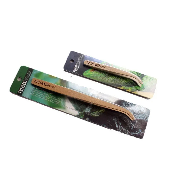 Reptile 16.5/28cm Bamboo Reptile Feeding Tongs Tweezers Long Handle Food Tongs Terrarium Eco Friendly Cleaning and Feeding Tools