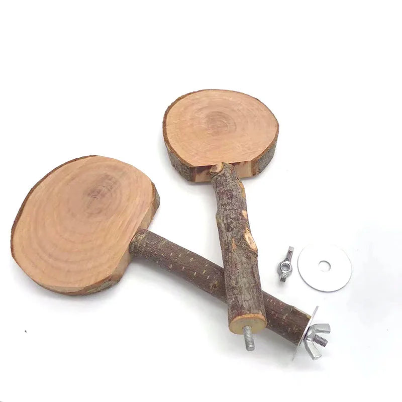 Natural Wood Pet Parrot Raw Wood Fork Tree Branch Stand Rack Squirrel Bird Hamster Branch Perches Chew Bite Toys Stick Supplies