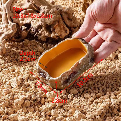 Pet Reptile Feeder Bowl Resin Aquarium Basin Food Water Pot Reptile Turtle Tortoise Scorpion Lizard Crabs Feeding Supplies New