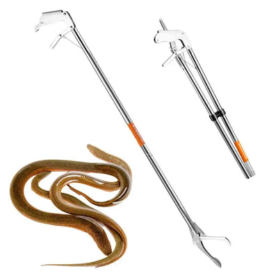 Multifunctional 1.2m Snake Catcher Tongs Foldable Handling Tool Snake Catcher Stainless Steel Snake Hook Catcher Grabber Tool