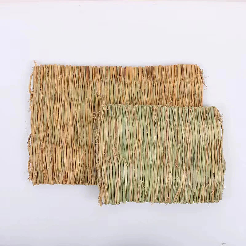 Handmade Straw Woven Pet Chew Mat Pad Pet House Cage Accessories For Hamster Rabbit Chinchilla Guinea Pig Small Pet Products